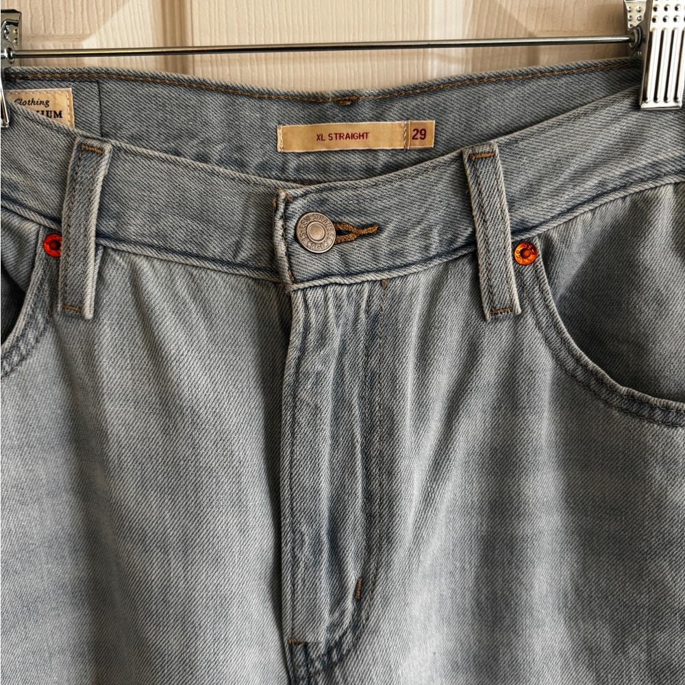 XL BAGGY STRAIGHT LINEN+ DENIM WOMEN'S JEANS Size 29 - Picture 7 of 12